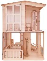 2-х этажный кукольный домик с мебелью большой, круговой + мебель для кукол. Кукольный дом модель для сборки, развивающие игрушки для детей