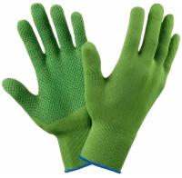 Рабочие перчатки нейлоновые с ПВХ 15 класс, зеленые, S-L, 10 пар