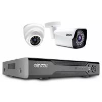 Комплект видеонаблюдения Ginzzu HK-420N 4 канала 2Mp 2 камеры