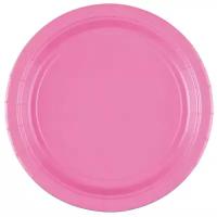 Тарелки бумажные для праздника, Розовый, 17 см