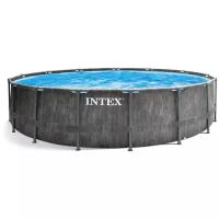 INTEX Каркасный бассейн 26742 Intex GreyWood Prism Frame 457*122 см, картриджный фильтр, аксессуары 26742