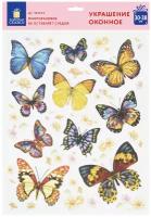 Украшение для окон и стекла золотая сказка "Бабочки 4", 30х38 см, ПВХ