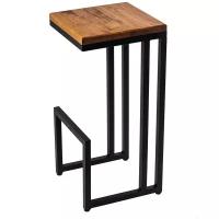 Барный стул ilwi, высотой 75 см, черный, светло-коричневый, из дерева и стали, в стиле лофт