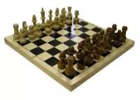 Шахматы Обиходные деревянные лакированные фигурки с доской 290х290мм