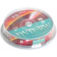 Диски DVD + RW VS 4,7 Gb 4x, комплект 10 шт., Cake Box, VSDVDPRWCB1001