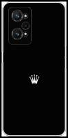Силиконовый чехол "Белая корона на черном фоне" на Realme GT Neo 3T / Реалми GT Нео 3T