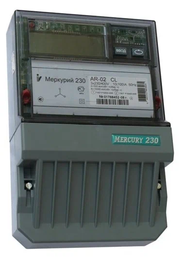 Счетчик электроэнергии трехфазный однотарифный INCOTEX Меркурий 230 AR-02 СL 10(100) А