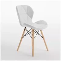 Мягкий кухонный стул из эко-кожи, цвет: белый