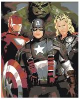 Картина по номерам, "Живопись по номерам", 100 x 125, ARTH-AH49V, Марвел, комиксы, Халк, Тор, Железный человек, Капитан Америка, супергерой