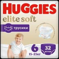 Huggies Elite Soft трусики 6 (15-25 кг), 32 шт