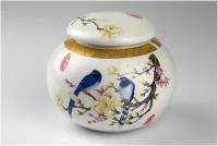 Чайница "Птицы на магнолии", 220 мл, керамика