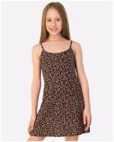 Ночная сорочка для девочки HappyFox, HF3001MSP размер 152, цвет леопард