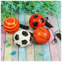 Мяч «Спорт», мягкий, на резинке, цвета микс