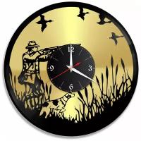 Настенные часы Redlaser Охота золото, из винила, №1 VC-10617-1
