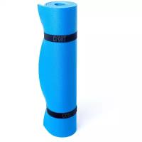 Коврик спортивно-туристический с рифлением, цвет: синий, 1800x600x8 мм
