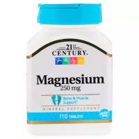 21st Century - Magnesium 250 mg (110 таблеток) - магний таблетки для снижения нервной возбудимости и стресса