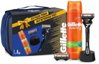 Набор Gillette бритва Proglide с 2 сменными кассетами, гель для бритья, подставка