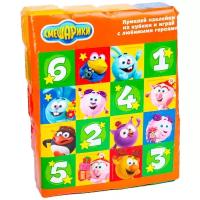 Кубики детские Смешарики, строительный набор, разноцветные, 20 штук, размер кубика 4 х 4 см