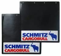 Брызговики прицепа светоотражающие 400*400 SCHMITZ "CARGOBULL + слон" (Красно-синие) комплект