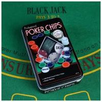 Покер, набор для игры, фишки с номин. 100 шт 11.5х19 см