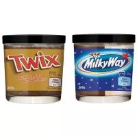 Шоколадная паста Twix+Milky Way (2шт по 200гр.)