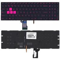 Клавиатура для ноутбука Asus ROG GL502VY черная без рамки с подсветкой, с красными кнопками