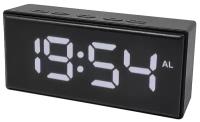 Часы электронные цифровые настольные мини с будильником, термометром и календарем (прмт-103253) белая подсветка
