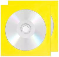 Диск DVD-R Ritek 4,7Gb 16x non-print (без покрытия) в бумажном конверте с окном, желтый, 2 шт