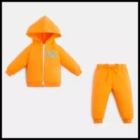 Комплект: худи и брюки "NY" Оранжевый, 74-80
