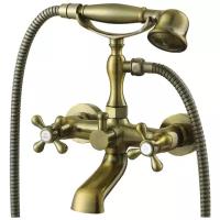 Двухрычажный смеситель для ванны с душем KAISER Carlson Style 44322-1 bronze