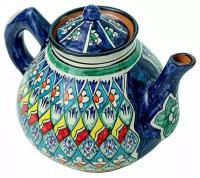 Чайник заварочный 1,7л керамический с ручной росписью / Заварник / Узбекская посуда