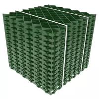 Решетка газонная для организации парковки на газоне Gidrolica Eco Pro пластиковая зеленая, в упаковке 14 штук модулей для покрытия 5 м.кв.