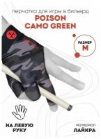 Бильярдная перчатка Poison Camo зеленая (M, левая)