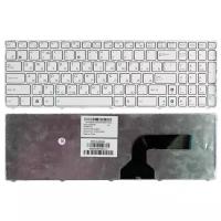 Клавиатура для ноутбука Asus K53SV, русская, белая рамка, белые кнопки