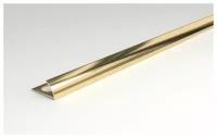 Профиль полукруглый внешний алюминиевый для плитки до 10 мм, длина 2,7м, ПО-10, Анод золото глянец