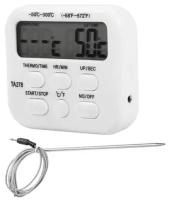 Кулинарный термометр электронный SimpleShop со щупом 16 см из нержавеющей стали, провод 1 метр / таймер кухонный