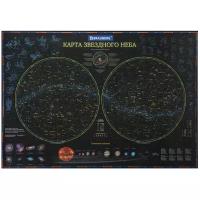 Карта "Звездное небо и планеты" 101х69 см. с ламинацией. интерактивная. европодвес. BRAUBERG. 112370