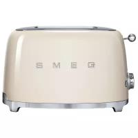 Тостеры SMEG/ Стиль 50-х г.г, 2 ломтика, корпус из нержавеющей стали, 6 уровней поджаривания, кремовый