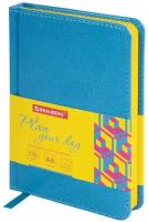 Ежедневник-планер (планинг) / записная книжка / блокнот недатированный малого формата А6 100х150мм 136 листов, Brauberg Rainbow, бирюзовый