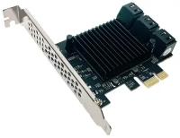 Контроллер PCI-E, SATA3 6 port, чип Mar9215+ASM1093, модель PCIe6SATAMar, Espada