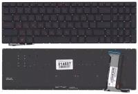 Клавиатура для ноутбука Asus G551J черная без рамки с подсветкой