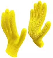 Перчатки рабочие Master-Pro микротач желтый, нейлоновые с ПВХ покрытием, 1 пара
