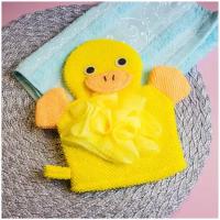 IBRICO/Мочалка-рукавичка, губка детская для купания малышей (Желтый)