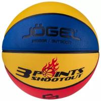 Баскетбольный мяч Jogel Streets 3POINTS №7, р. 7 красный/синий/желтый