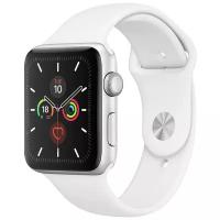 Силиконовый ремешок для Apple Watch 38-40-41 mm, Series 1-7, SE / Сменный браслет (Sport Band) для смарт часов Эпл Вотч 38-41 мм (White S)