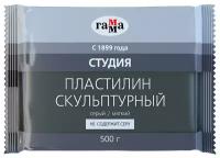 Пластилин ГАММА Студия мягкий серый 500 г (2.80.Е050.004.2)