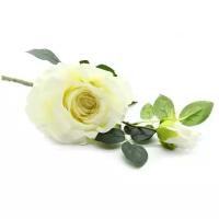 HY125-43026 Роза (цветок и бутон), 46см (A Белая)