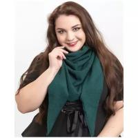 Женский теплый шарф-платок из шерсти, ТМ Reflexmaniya, RN168-Темно-зеленый.
