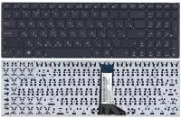 Клавиатура для ноутбука Asus F555LD, Русская, Чёрная без рамки, Плоский Enter