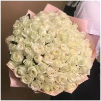 Букет из 71 белой розы 40 см